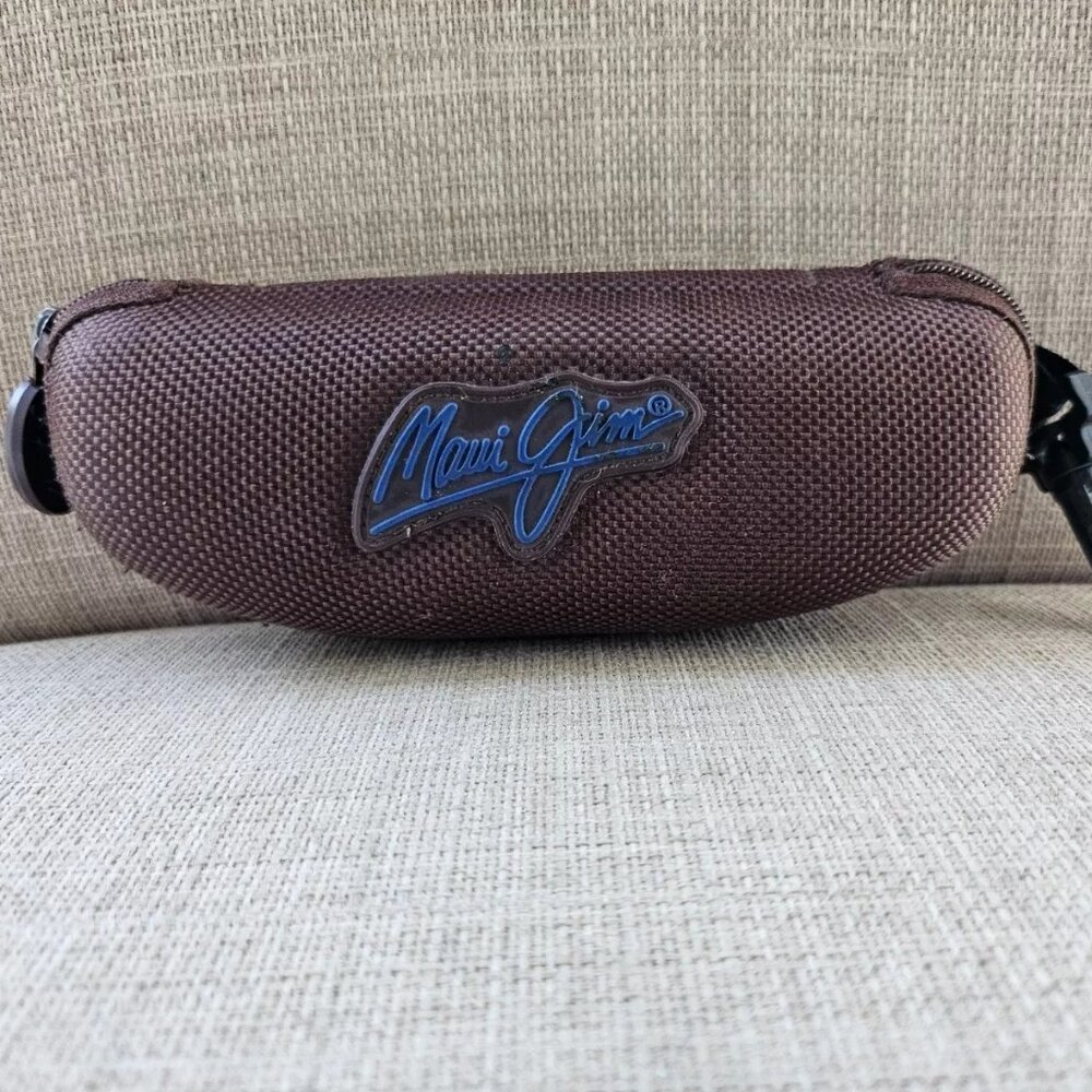 Maui Jim Glasses Case Brown Semi Hard Case Zip Around Case only